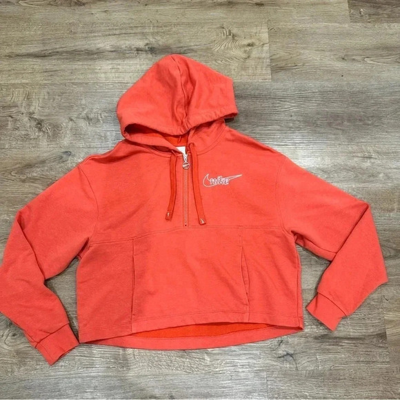 Nike Orange Embroidered Crop‎ Full Zip Jacket - Picture 1 of 4